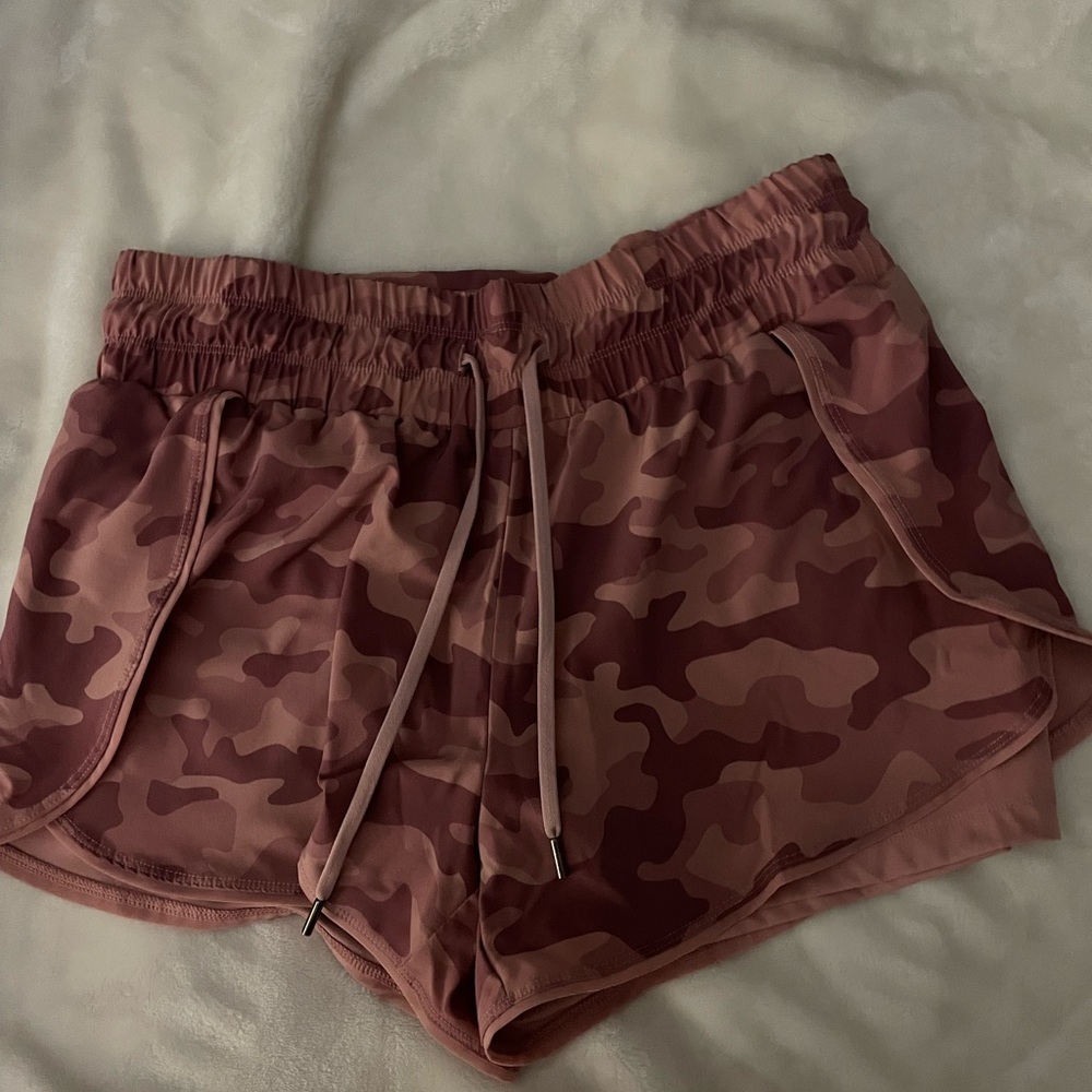 Brown Athletic Shorts with Elastic Waistband